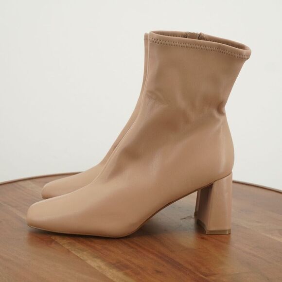 Steve Madden Womens Harli Ankle Boots Booties Faux Leather Blush Pink Heeled 10M - Picture 4 of 9